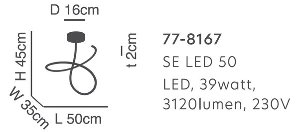 Φωτιστικό Οροφής LED Homelighting Krishna 77-8167 Black