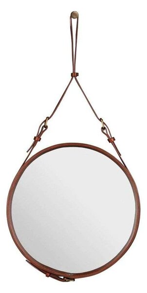 GUBI - Adnet Wall Mirror Circular Ø45 Tan Leather GUBI