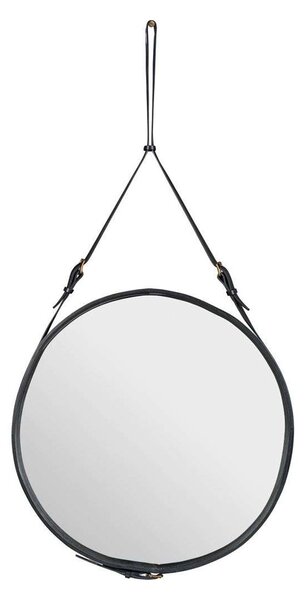 GUBI - Adnet Wall Mirror Circular Ø70 Black Leather GUBI