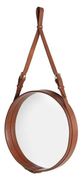 GUBI - Adnet Wall Mirror Circular Ø45 Tan Leather GUBI