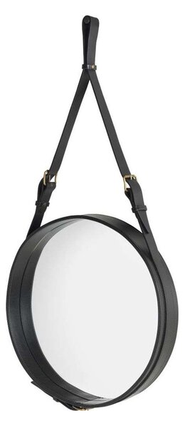 GUBI - Adnet Wall Mirror Circular Ø45 Black Leather GUBI