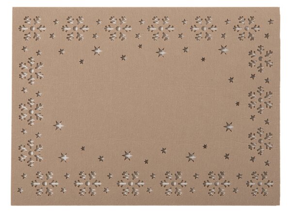 Χριστουγεννιάτικα Σουπλά (Σετ 2τμχ) Nef-Nef Homeware Snow Felt Beige