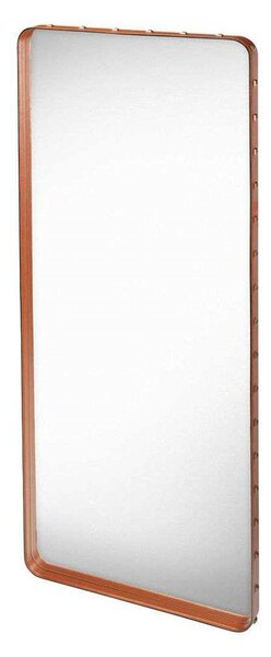 GUBI - Adnet Wall Mirror Rectangular 65X115 Tan Leather GUBI