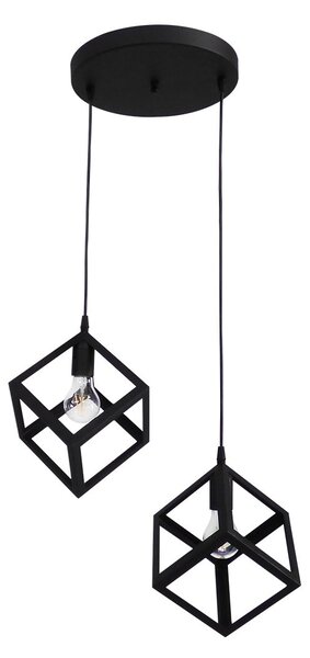 Φωτιστικό Οροφής Δίφωτο Heronia Kyvos 35-0103 Black Plastic
