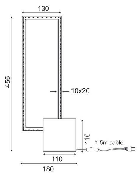 Πορτατίφ LED Aca Aelia PN30LEDTBK Black Matt