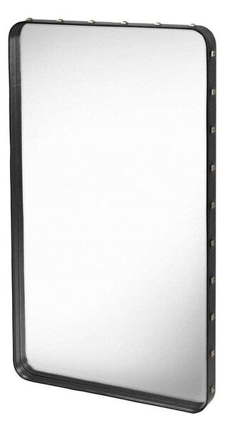 GUBI - Adnet Wall Mirror Rectangular 65X115 Black Leather GUBI