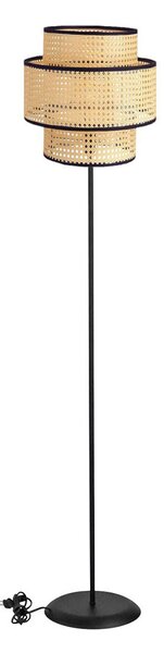 Φωτιστικό Δαπέδου Heronia Vienna 31-1391 Black/Rattan