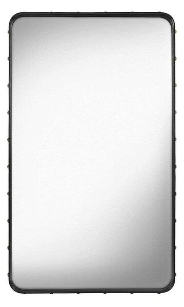 GUBI - Adnet Wall Mirror Rectangular 65X115 Black Leather GUBI