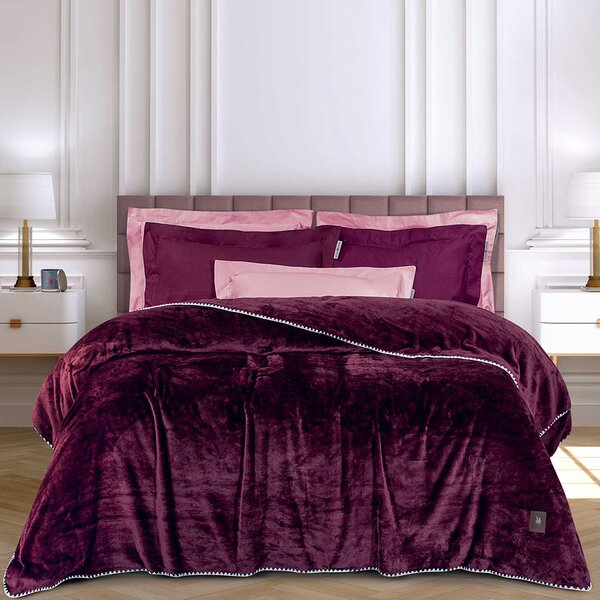 Κουβέρτα Fleece Μονή (170x240) Greenwich Polo Club Essential 4440 Bordeaux