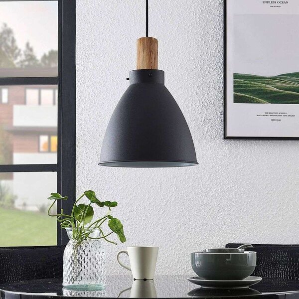 Lindby - Trebale Κρεμαστό φωτιστικό Black/Wood Lindby