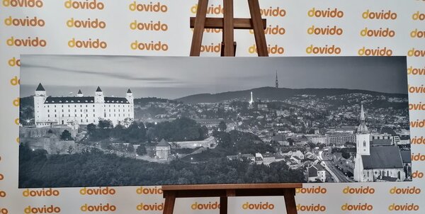 Πίνακας σε καμβά βράδυ στη Μπρατισλάβα σε ασπρόμαυρη εκδοχή
