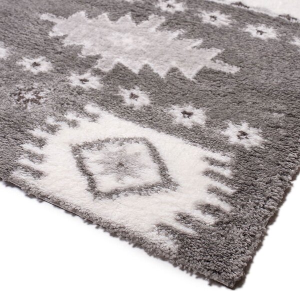 Χαλί (200x290) Βιοκαρπέτ Soft Shaggy R299B Grey White