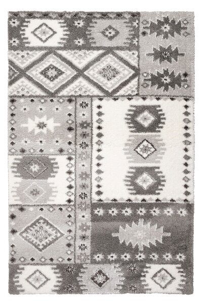 Χαλί (200x290) Βιοκαρπέτ Soft Shaggy R299B Grey White