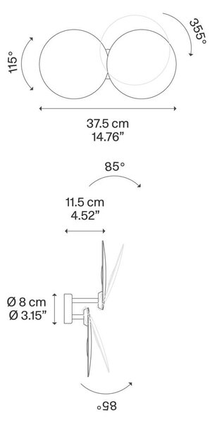 Lodes - Puzzle Φωτιστικό τοίχου/οροφής LED Round Double Matt White 2700K Lodes