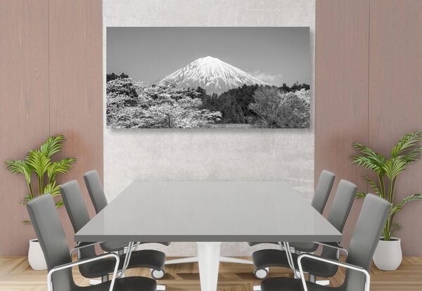 Πίνακας σε καμβά όρος Fuji σε ασπρόμαυρη εκδοχή