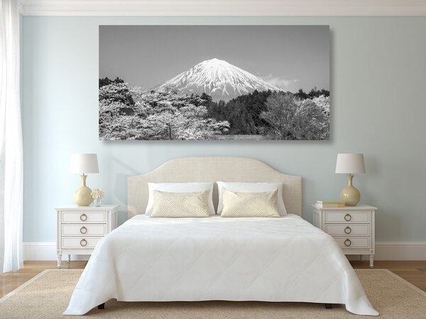 Πίνακας σε καμβά όρος Fuji σε ασπρόμαυρη εκδοχή