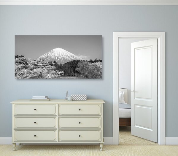 Πίνακας σε καμβά όρος Fuji σε ασπρόμαυρη εκδοχή