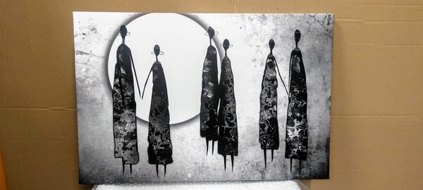 Πίνακας σε καμβά αφρικανές γυναίκες σε ασπρόμαυρο