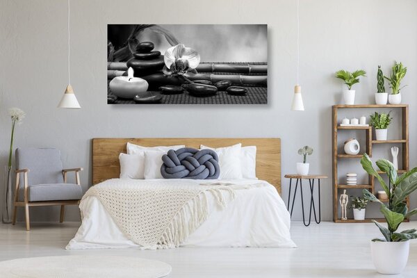 Πίνακας σε καμβά νεκρή φύση Feng Shui σε ασπρόμαυρο