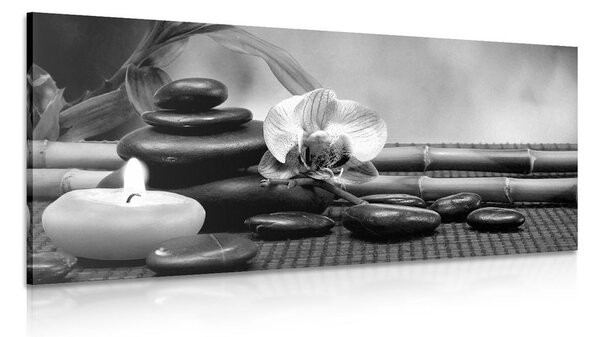 Πίνακας σε καμβά νεκρή φύση Feng Shui σε ασπρόμαυρο