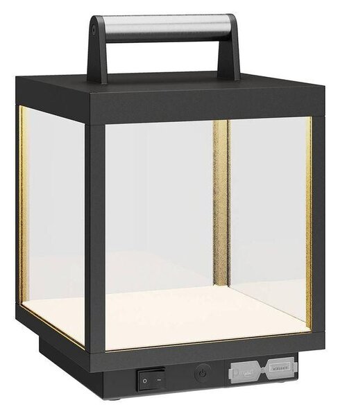 Lucande - Cube LED Portable Επιτραπέζιο φωτιστικό εξωτερικού χώρου Γραφίτης Lucande