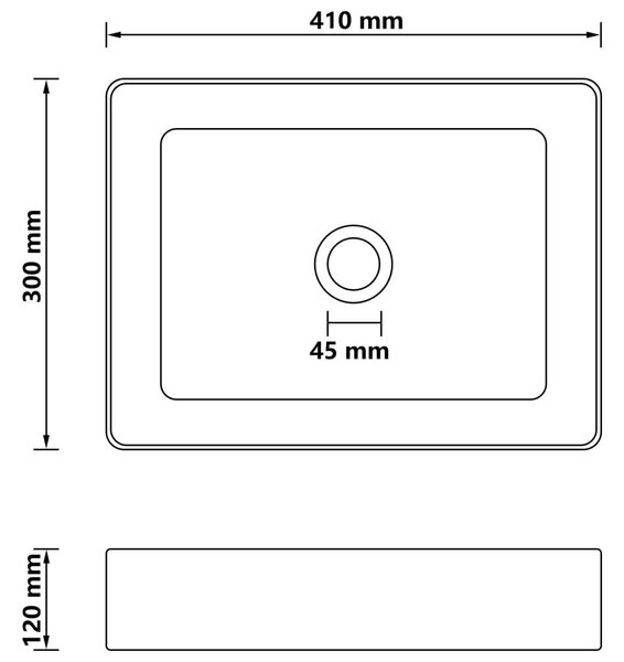 Νιπτήρας Πολυτελής Ανοιχτό Γκρι Ματ 41x30x12 εκ. Κεραμικός - Γκρι