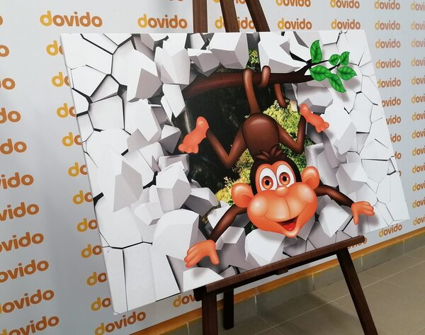 Πίνακας σε καμβά χαρούμενη μαϊμού