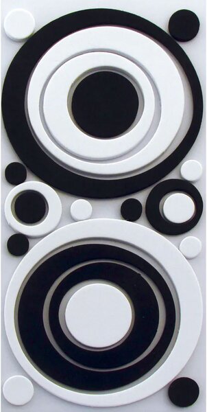 Αφρώδη Αυτοκόλλητα Τοίχου Ango Black & White Circles 59508