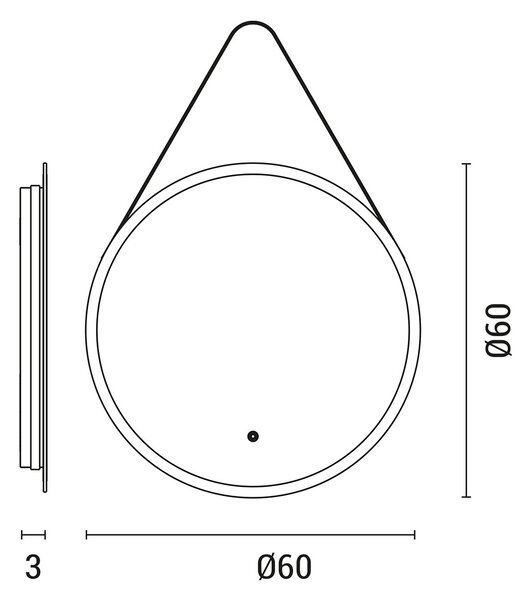Καθρέφτης Μπάνιου Με Led (Φ60) Eurolamp 144-88007