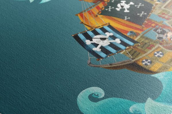 Πίνακας σε καμβά πειρατικό πλοίο στη θάλασσα