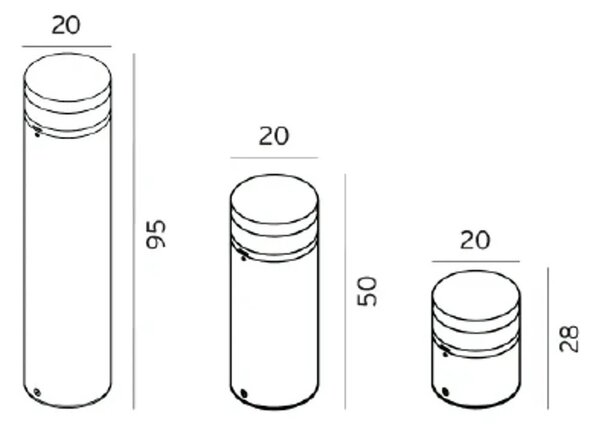 Norlys - Stavanger LED Φωτιστικά κολώνες εξωτερικού χώρου Medium με Αγκύρωση στήριξης Αλο