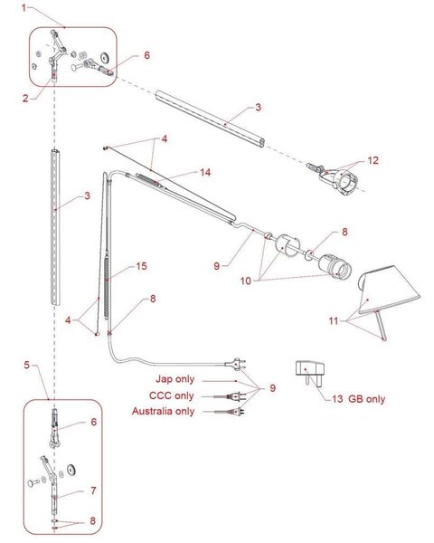 Artemide - Fork για Tolomeo, Tolomeo Braccio, Tolomeo Floor & Wall Artemid