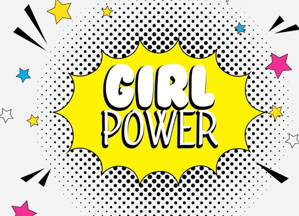 Πίνακας σε καμβά με ποπ αρτ επιγραφή - GIRL POWER