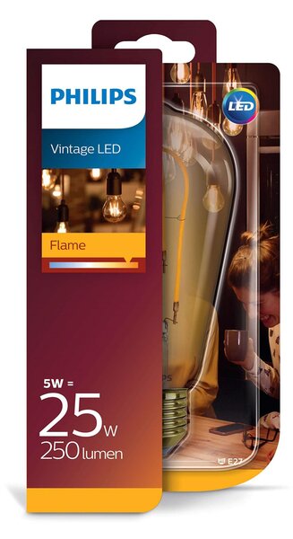 Philips - Λαμπτήρας LED 5W Flame (250lm) ST64 E27