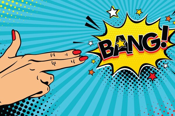 Πίνακας σε καμβά με μοτίβο ποπ αρτ - BANG!