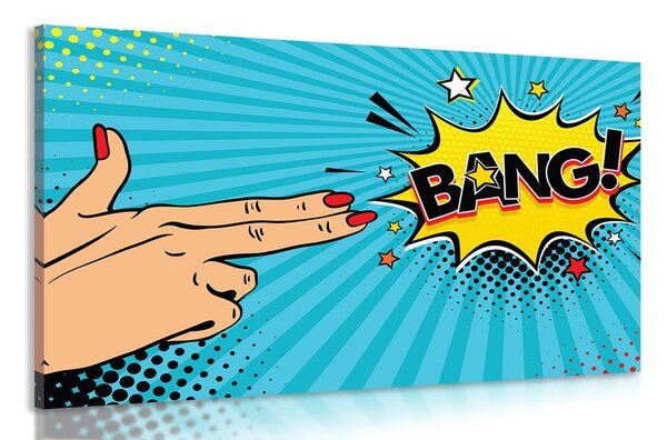 Πίνακας σε καμβά με μοτίβο ποπ αρτ - BANG!