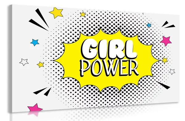 Πίνακας σε καμβά με ποπ αρτ επιγραφή - GIRL POWER