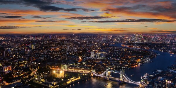 Πίνακας σε καμβά αεροφωτογραφία του Tower Bridge