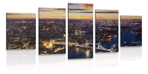 Πεντάπτυχος πίνακας αεροφωτογραφία του Tower Bridge