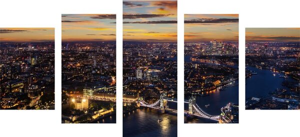 Πεντάπτυχος πίνακας αεροφωτογραφία του Tower Bridge