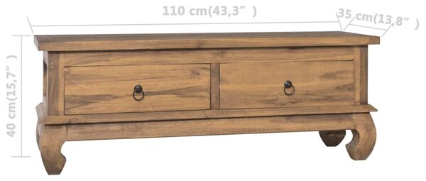 Έπιπλο Τηλεόρασης 110x35x40 εκ. από Μασίφ Ξύλο Teak - Καφέ