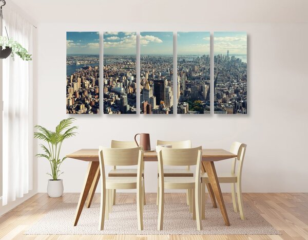Πεντάπτυχος πίνακας θέα στο μαγευτικό κέντρο της Νέας Υόρκης