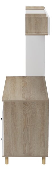 Γραφείο με βιβλιοθήκη, Kontor, Pako, Λευκό 160x50x158.2 cm