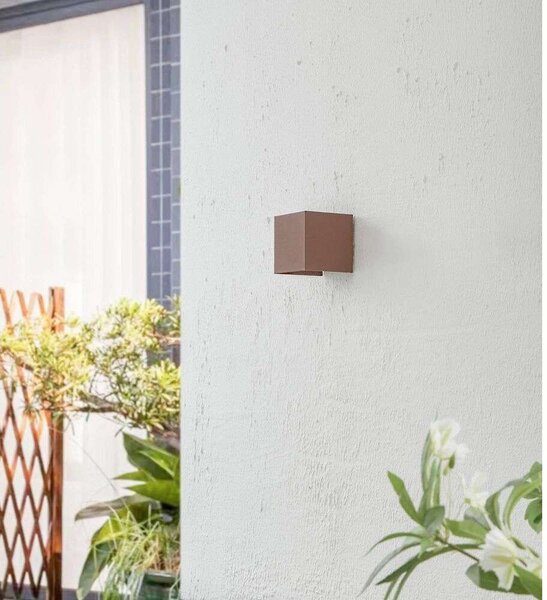 Lindby - Nivar Square LED Επιτοίχια φωτιστικά εξωτερικού χώρου Rust Brown Lindby