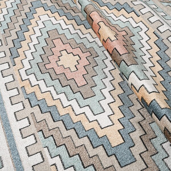 Χαλί All Season (160x230) Polcarpet Bohem Burano 9680A Cream Mavi