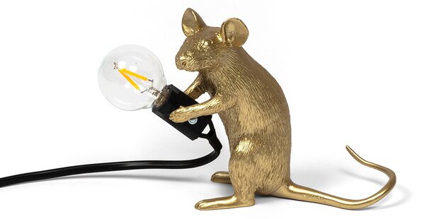 Seletti - Mouse Lamp Mac Sitting Επιτραπέζιο φωτιστικό Χρυσό Seletti