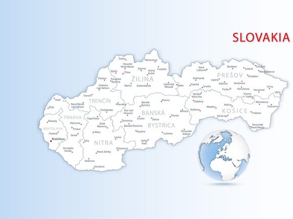 Ταπετσαρία τοίχου χάρτης της Σλοβακικής Δημοκρατίας