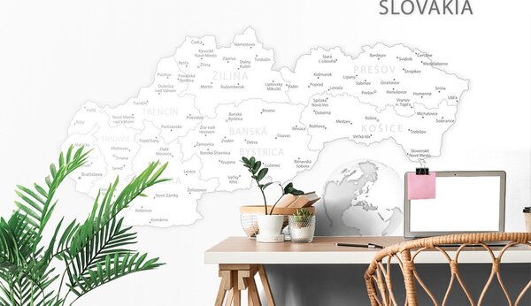 Ταπετσαρία τοίχου ασπρόμαυρος χάρτης της Σλοβακικής Δημοκρατίας