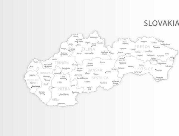 Ταπετσαρία τοίχου ασπρόμαυρος χάρτης της Σλοβακίας