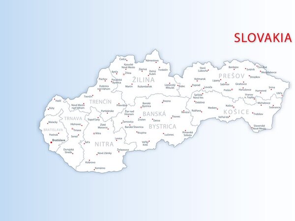 Ταπετσαρία τοίχου χάρτης της Σλοβακίας